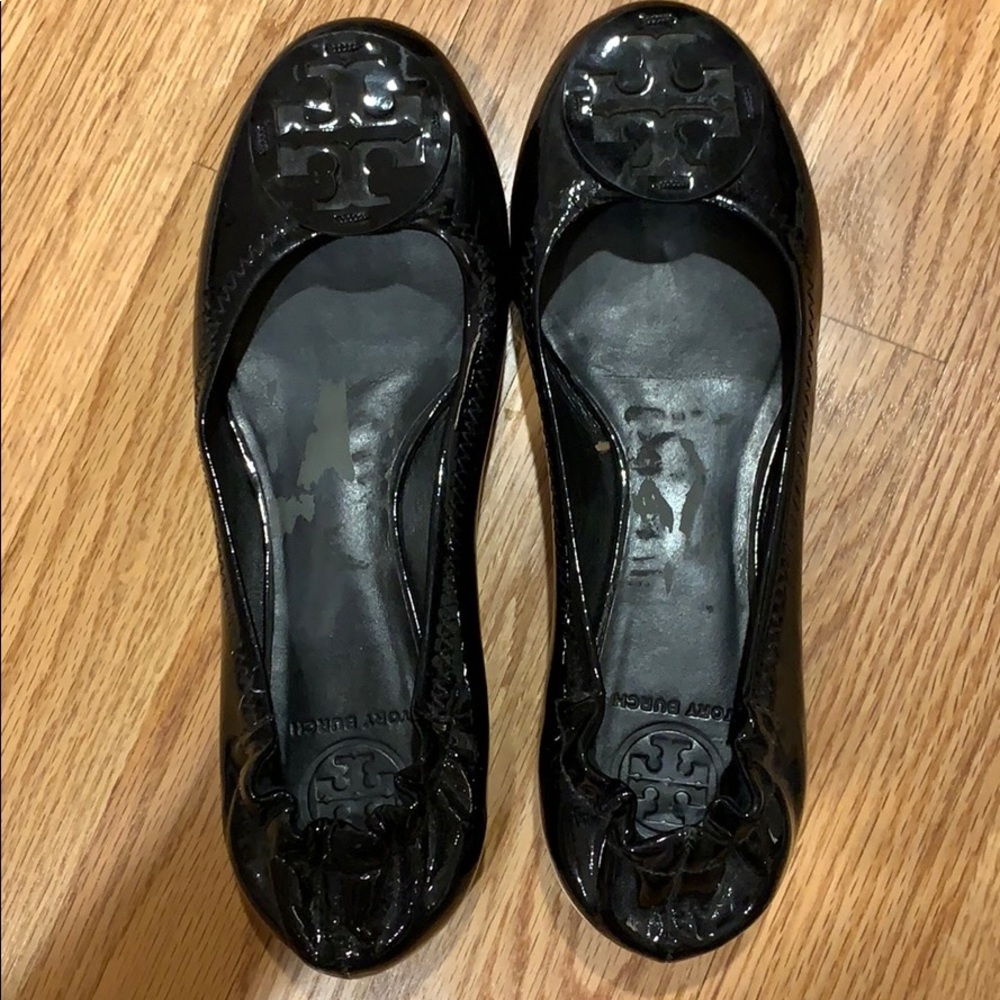 Tory Burch Leather Black Flats - Size 8.5